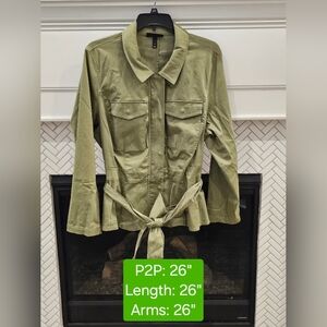 Lane Bryant Plus Size Belted Peplum Utility Jacket, NWOT, Size 26 (4X)